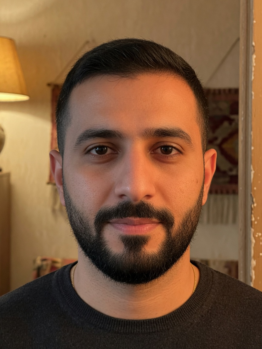 Original portrait on an AI age progression share poster