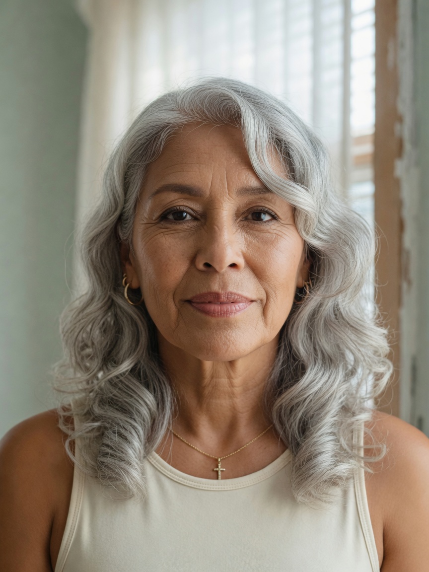 Shareable AI age progression look about age 70