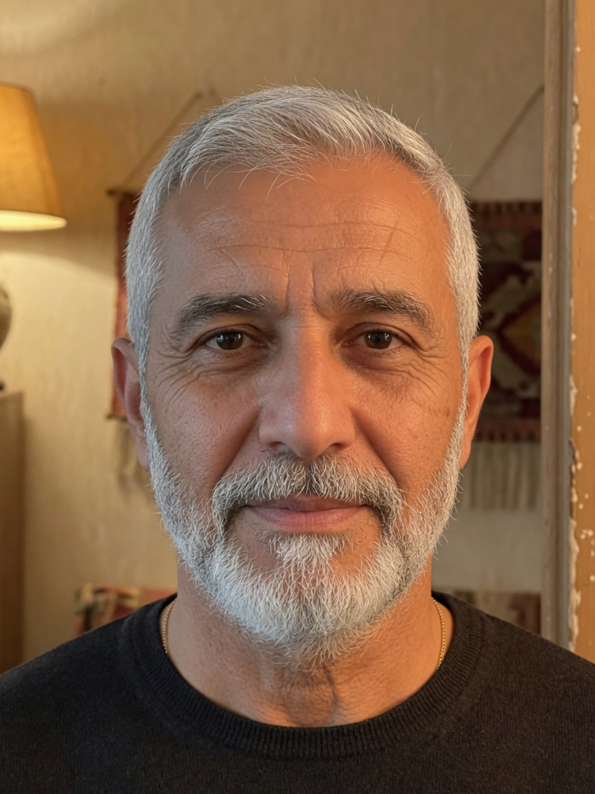 Shareable AI age progression poster age 72